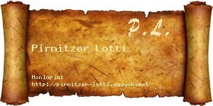Pirnitzer Lotti névjegykártya